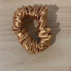 Elegant Gold Satin Scrunchie - set of 3